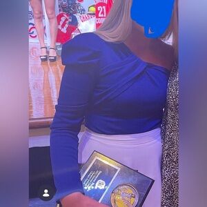 TCEC Royal Blue Asymmetrical Bodysuit